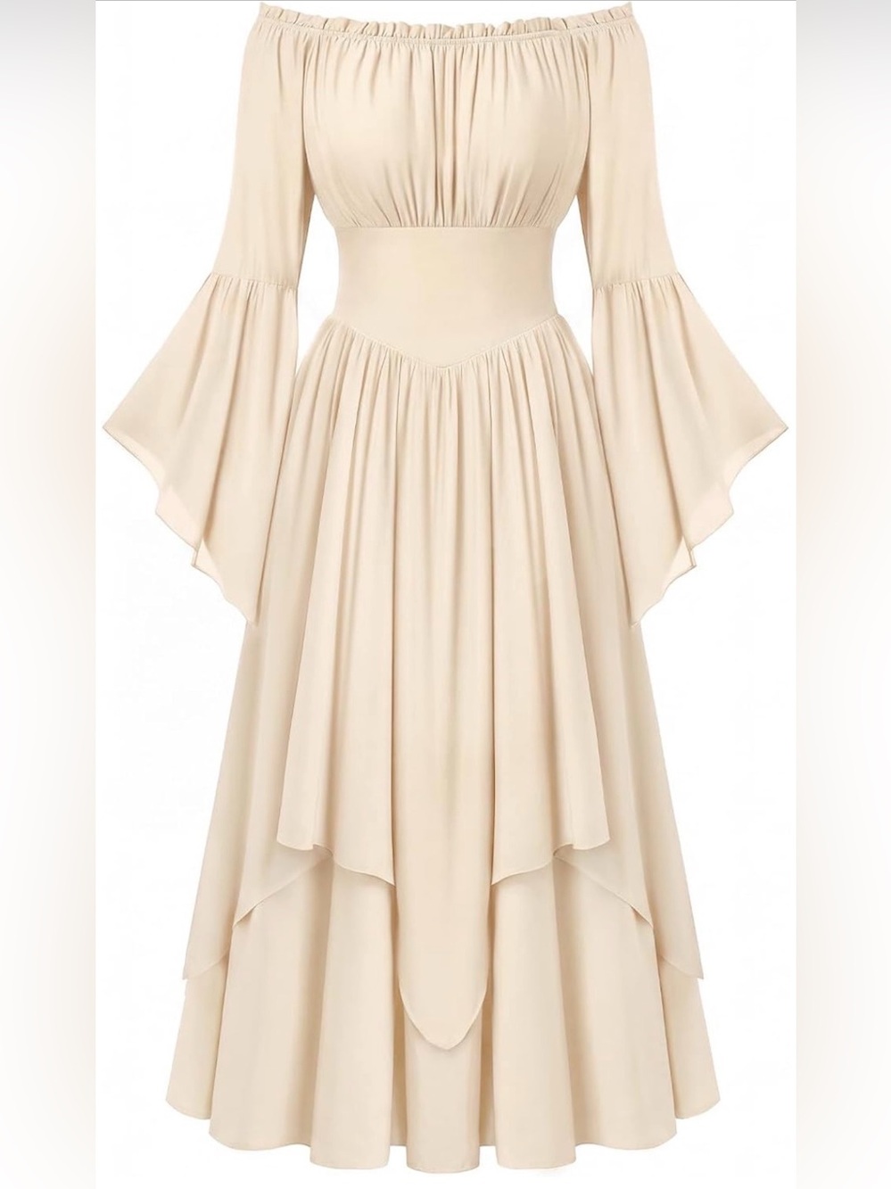 Scarlet Darkness Ivory Renaissance Medieval Bell Sleeve Dress S NWT